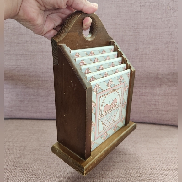 Vintage 1989 House of Lloyd Country Cottage Set of 4 Tile Coaster / Trivet Set - Picture 9 of 10